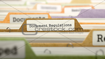 File Folder Labeled as Document Regulations.