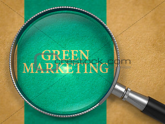 Green Marketing Concept through Magnifier.