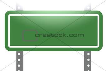 Green sign board isolated