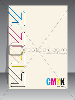 Abstract cmyk brochure with color arrows