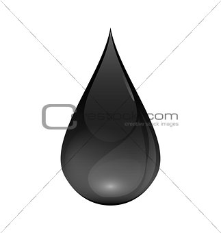 Brent Oil Drop black icon isolated on white