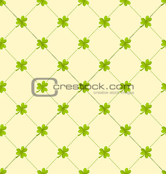 Seamless Ornamental Pattern with Clovers for St. Patricks Day