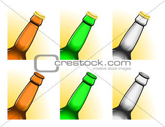 Tilted beer bottle necks