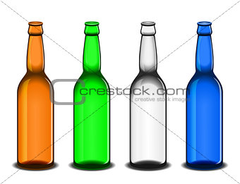 Four empty beer bottles