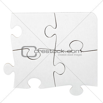 White cardboard jigsaw puzzle 