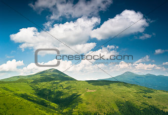 Highest Ukrainian mountains panorama