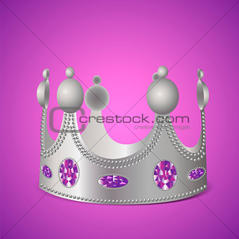 Silver crown with gems