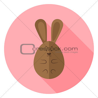 Easter Bunny Egg Shaped Circle Icon