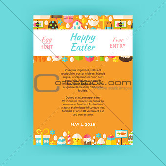 Happy Easter Invitation Vector Template Poster