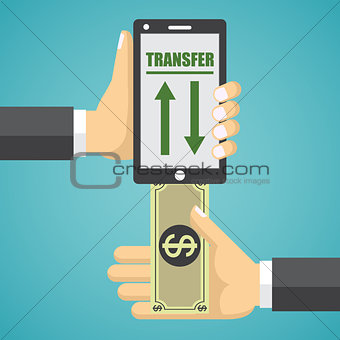 Mobile banking design illustration.