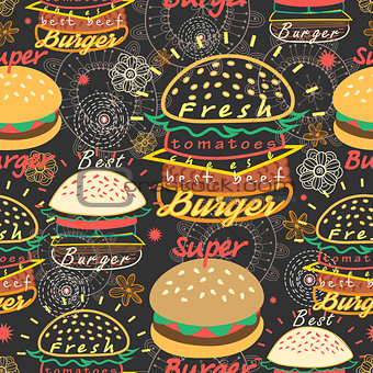 pattern bright tasty burgers