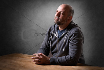 Man sitting on table