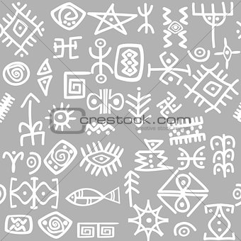 Ancient symbols set seamless