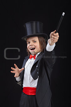 Happy young magician