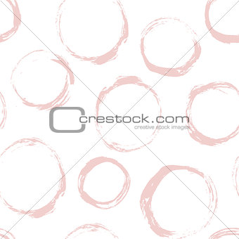 Seamless pattern with distressed dry brush circles and spots
