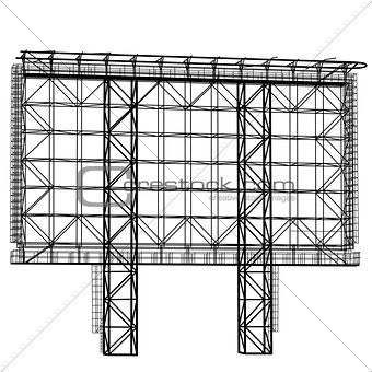 Silhouette of Steel structure billboard. Vector  illustration