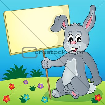 Rabbit with sign theme image 3