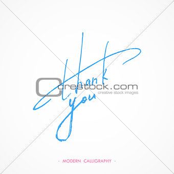 Thank You calligraphy. Vector illustration.