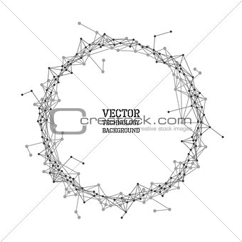 Network abstract polygonal circle background