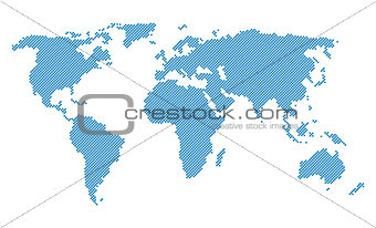 Dotted world map isolated