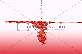 Splashing red water