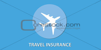 travel insurance blue icon aeroplane