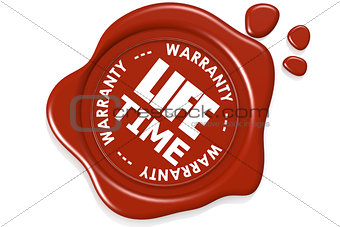 Life time warranty seal isolated on white background