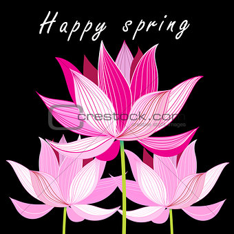Graphic card with pink lotus