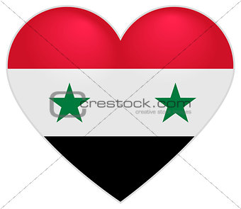 Syria Flag Heart. Syrian flag icon in shape of heart