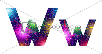 Set of letters, firework, W