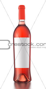 Rose wine bottle with blank label