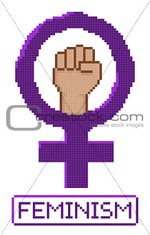 Pixelated feminist fist