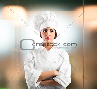 Confident woman chef