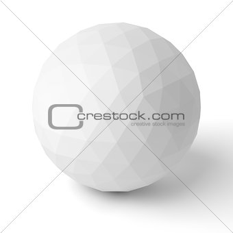 3d polygonal sphere with shadow on white