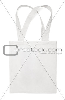 Fabric cotton eco bag on white