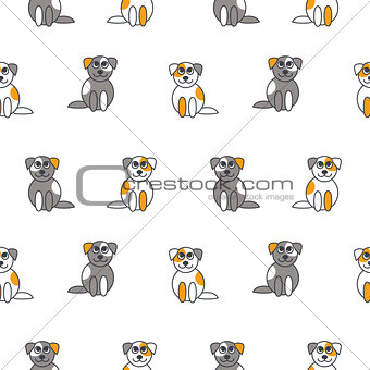 Cute puppies seamless pattern.