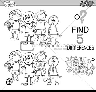 task of differences coloring page