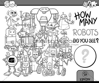 how many robots coloring page