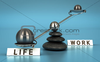 Work and Life Balance Over Blue