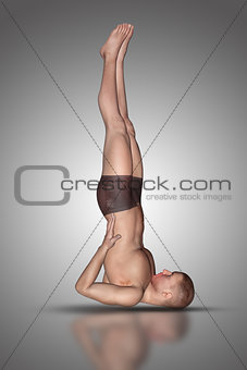 3D male figure in a yoga pose