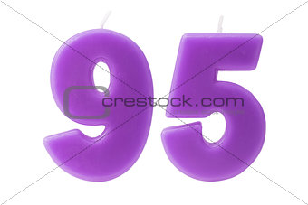 95th birthday candles isolated 