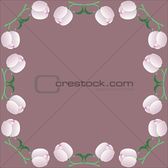 Frame with peony. Floral art print vector