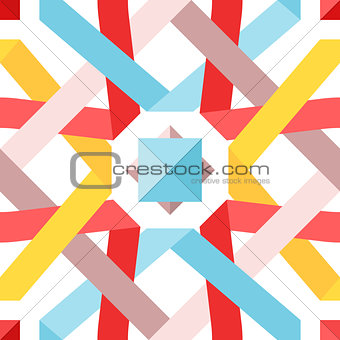 Vector seamless pattern with flat ribbons