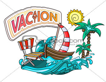 Vacation cartoon style