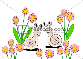 Two cute Snail