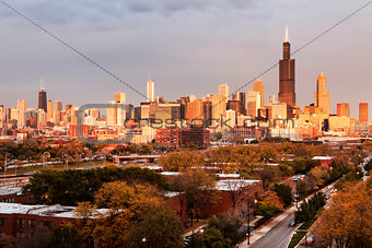 Chicago autumn panorama