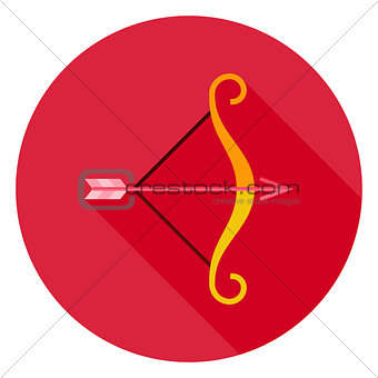 Archery Bow with Arrow Circle Icon