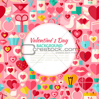 Flat Valentine Day Vector Pattern Background