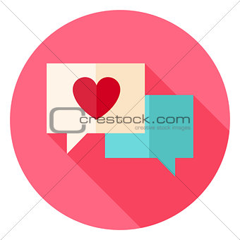Love Messages with Heart Circle Icon