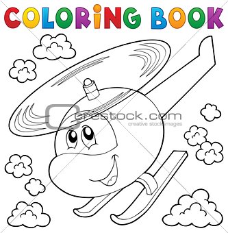 Coloring book helicopter theme 1
